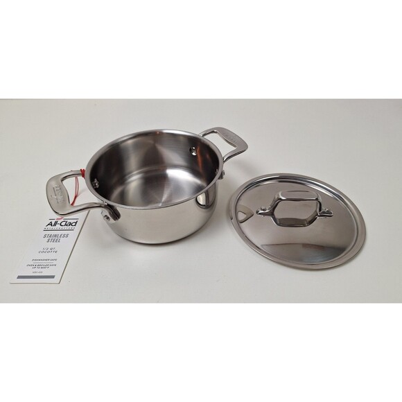 NWT All-Clad 1/2 Qt. Mini Stainless Steel Cocotte Dutch Oven w/ Lid - Picture 3 of 7